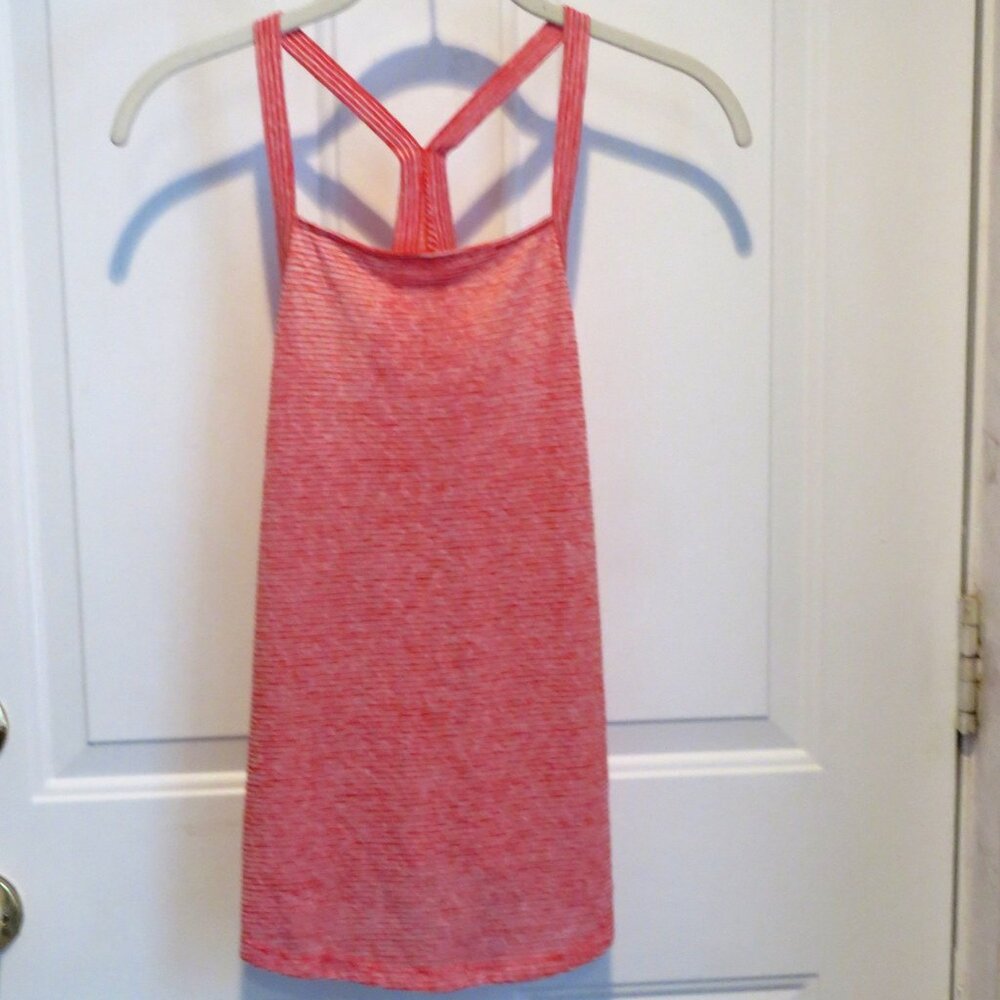 Loft Sz XS Sleeveless Red White Stripe Racerback Square Neck Tank Top 474240